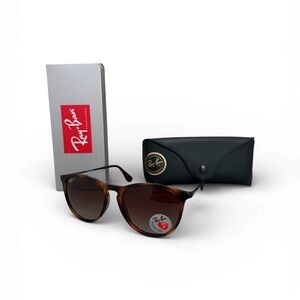 NIB Authentic Ray-Ban Erika Havana Brown Gradient Polarized Sunglasses